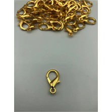 Duck Hoby 10 Adet - 24MM x 10MM Gold Renk Papağan Klips, Kilit Kanca, Kapama Klips, Kolye ve Bileklik Kilidi
