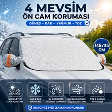 Polham 145X115 cm Tüm Araçlara Uyumlu Ön Cam Isı Önleyici Güneşlik, Su, Rüzgar, Çamur Geçirmez Ön Cam Brandası