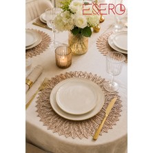 Esero 30831 Lüks Dekoratif Supla – Yaprak Desenli Modern Sofra Sunum Altlığı