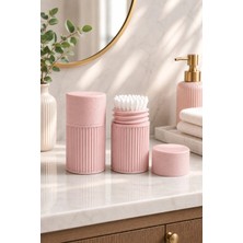 Arvella Studio Kulak Çubuğu Saklama Kutusu | Çok Amaçlı Organizer | Banyo ve Makyaj Düzenleyici - NORA02 Pudra