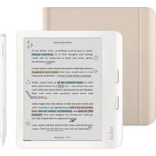 Kobo Libra Colour Beyaz - Notebook Kılıf ve Beyaz Kalem Paketi - Kum Beji