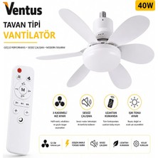 Ventus Sessiz Çalışma 6 Kanat ve Işıklı Uzaktan Kumandalı Tavan Tipi Vantilatör-Tavan Fanı 40W