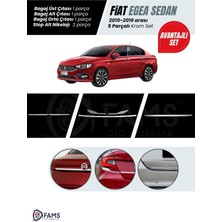 Fams Otomotiv Fiat Egea 2015-2019 Sedan 5 Parça Krom Set (Bagaj Üst + Alt + Orta Çıtaları +-Stop Alt Çıtaları 5 Prç)