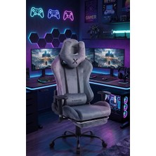 Grandmix Profesyonel Oyuncu Koltuğu Kadife Kumaş Geriye Yatabilen Gaming Ofis Sandalyesi