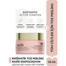 Herbital Enzimatik Toz Peeling – Papain, Postbiyotik & Azelaik Asitli Granülsüz Eksfoliasyon | Pürüssüz Cilt
