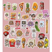 Kedi Komik Kedi Paketi Bullet Journal Defter Çıkartma Ajanda Laptop Etiket