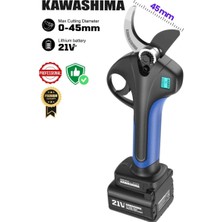 Kawashima Profesyonel 21V 4AH Çift Akülü 45MM Şarjlı Budama Makası