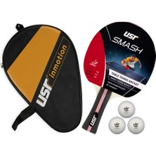 USR Smash-RC Masa Tenisi Raket + 3 Top + Kılıf Set