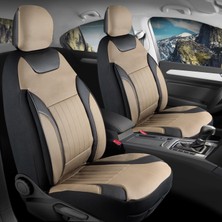 Startcar Toyota Yaris Cross Full Deri Oto Koltuk Kılıfı Ön Arka Set Bej Siyah Edition Scr