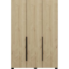 Minar Mobilya Gina 3 Kapaklı Gardırop Meşe 135X52X200 cm