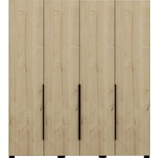 Minar Mobilya Gina 4 Kapaklı Gardırop Meşe 180X52X200 cm