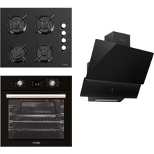 Luxell Liva Siyah Ankastre Set