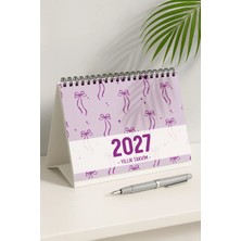 Eldesen Tasarım 2027 Masa Takvimi Spiralli A5 (21X16CM) Büyük Boy / Resmi Tatiller ve Hafta Sonları / 12 Aylık