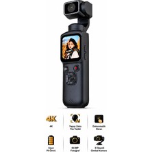 Seyutech 4K Ultra Hd Aksiyon Kamerası 330 Derece Gimbal Kameralı Dokunmatik Ekranlı Yüz Tanıma ve Takip Özellikli Vlog Kamera
