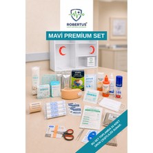 Robertus ECZA DOLABI (PVC) + 🔵 Mavi Premium Set (Ilk Yardım, Acil Durum ve Pansuman Seti)