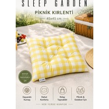 Sleep Garden Çok Amaçlı Kırlent Pofuduk Minder Pötikareli 45X45 Sarı