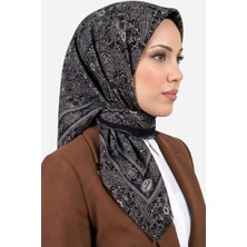 Hadiora Kadın Soluk Lila Otantik Şal Desenli Flamlı Dimi Eşarp