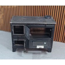 FLAME STOVE FS-327 DÖKÜM KAPAKLI MAT SİYAH 40 LIK EMAYE KUZİNE SOBA