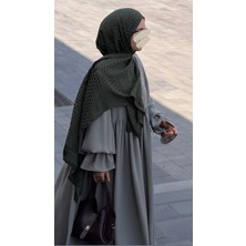 Qalortex Scarf Premium Pamuklu Jakar Şal-Haki