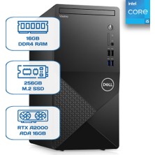 Dell Vostro 3020 N2046VDT3020MT I5 13400 16 GB Ddr4 256 GB M.2 SSD Rtx A2000 Ada 16GB W11P Desktop