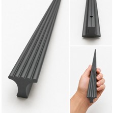 Badem10 Özen (1 Adet) Süper Antrasit 1184 mm Çizgili Metal Modern Mobilya Dolap Çekmece Çizgili Dolap Kulpu