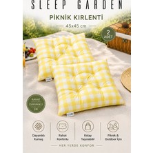 Sleep Garden Çok Amaçlı Kırlent Pofuduk Minder Pötikareli 45X45 Sarı 2 Adet