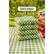 Sleep Garden Çok Amaçlı Kırlent Pofuduk Minder Pötikareli 45X45 Yeşil 4 Adet