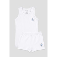 Defne Baby Erkek Çocuk Premium Pamuklu Desenli Penye Atlet & Boxer Takımı