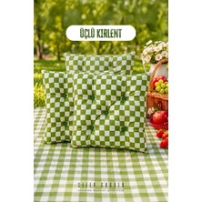 Sleep Garden Çok Amaçlı Kırlent Pofuduk Minder Pötikareli 45X45 Yeşil 3 Adet