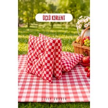Sleep Garden Çok Amaçlı Kırlent Pofuduk Minder Pötikareli 45X45 3'lü