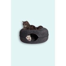 Empressco Kedi Tüneli ve Yatağı, Rahat ve Eğlenceli Kedi Oyunu, Koyu Gri