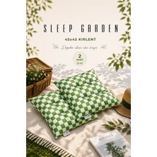 Sleep Garden Çok Amaçlı Kırlent Pofuduk Minder Pötikareli 45X45 Yeşil 2 Adet