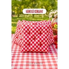 Sleep Garden Çok Amaçlı Kırlent Pofuduk Minder Pötikareli 45X45 4'lü