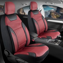 Freshstart Toyota Yaris 2019-2024 Full Deri Oto Koltuk Kılıfı Ön Arka Set Bordo Edition Fs