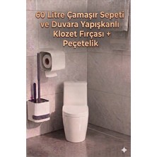 Citim 2 Li Set-Kendinden Yapışkanlı Tuvalet Kağıdı Wc Kağıt Asacağı ve Banyo Lavabo Wc Temizleme Fırçası