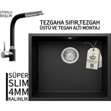 Real Stone Realstone Steep 50 Siyah Granit Evye & Sümela Siyah Uyumlu Batarya Seti