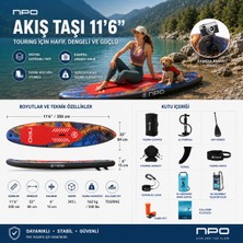 Npo Flow Stone 350X84X15CM Şişme Premium Sup Paddle Board 162KG Kürek Pompa Çanta Koltuklu Full Set