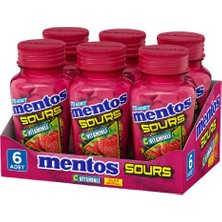 Mentos Sours Çilek Aromalı C Vitaminli Tablet Şekerleme 49 GR x 6 Adet