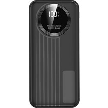 S-Link IP-G220 20000MAH PD20W+QC3.0 Dahili Kablolu Siyah LCD Taşınabilir Pil Şarj Cihazı Powerbank 