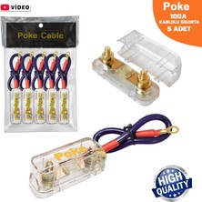 Oto Anfi Sigorta Kablolu 100A 1.kalite Vidalı 5 Adet Poke PK-6771