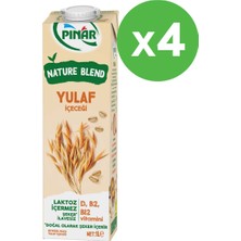 Pınar Nature Blend Bitkisel Bazlı Yulaf Içeceği 1 L Vegan Laktozsuz Ilave Şekersiz x 4 Adet