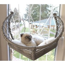 Empressco Şeffaf Kedi Yatağı ve Askılı Vantuzlu Gri Tasarım