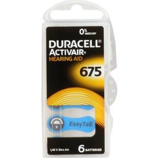 Duracell 675 Numara Düğme Kulaklık Pili Işitme Cihazı Için 6'lı Paket