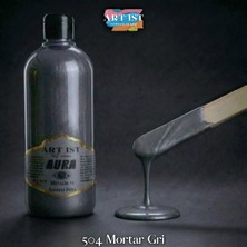 ART IST Aura Metalik Sedefli ve Vernikli Boyalar 500ML - 504 Mortar Gri