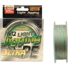 Captain Light Jigging 12X Ultra Pe 12 Örgü Jig Ipi 300MT Multi Color 0,16MM
