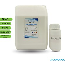 Ancapol 15 Shore RTV-2 Kalıp Silikonu - Orta Esnek Epoksi, Beton ve Alçı Kalıp Silikonu 5 KG