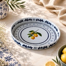 Sarkap Home 26 cm Lemon Design Beyaz Meyve Tabağı