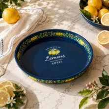 Sarkap Home 26 cm Lemon Design Lacivert Meyve Tabağı