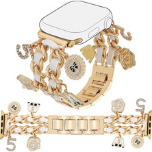 Kılıf Benim Apple Watch Kalp ve Anahtar Figürlü Kordon ,ayarlanabilir Metal Tasarım; Apple Watch 38/40/41/42/44/45/46/49MM ve Ultra/se/10-11 Serileri ile Uyumlu