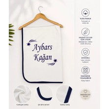 Bebewini Lacivert Arabiyeli Battaniye %100 Pamuklu Tek Kat Bebek Battaniye